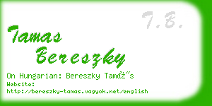 tamas bereszky business card